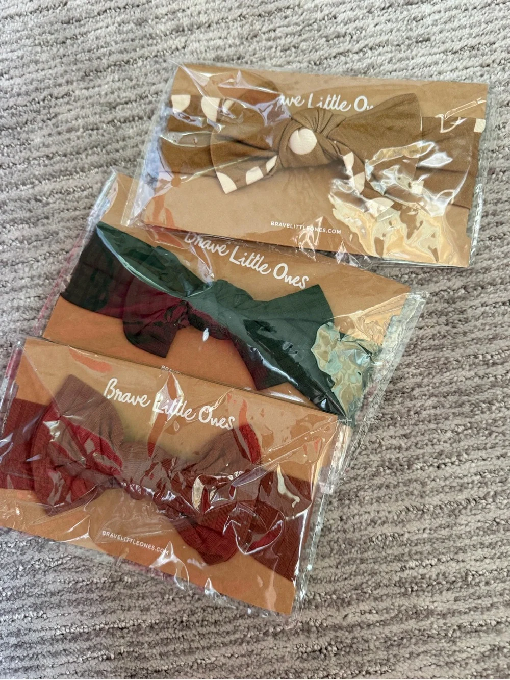 Brave little ones Kids Bow Headbands - Tan, Green, Burgundy